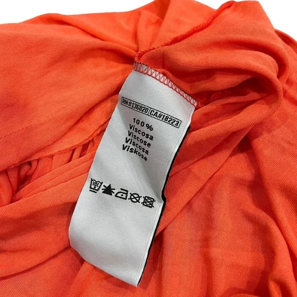 Robe Di Kappa Orange Open Back Cape Sleeve Top S - Picture 3 of 4